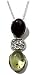 Sterling Silver Cherry-Caribbean Amber Vintage-Style Pendant on Rolo Chain, 18"