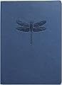 Blue Embossed Dragonfly Leather Journal - Lined