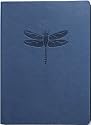 Blue Embossed Dragonfly Leather Journal - Lined