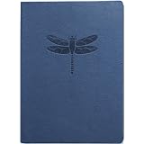 Blue Embossed Dragonfly Leather Journal - Lined by Eccolo