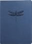 Blue Embossed Dragonfly Leather Journal - Lined