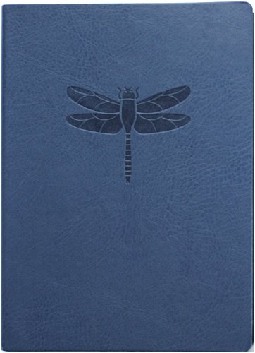 Blue Embossed Dragonfly Leather Journal - Lined