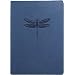 Blue Embossed Dragonfly Leather Journal - Lined