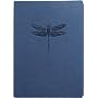 Blue Embossed Dragonfly Leather Journal - Lined