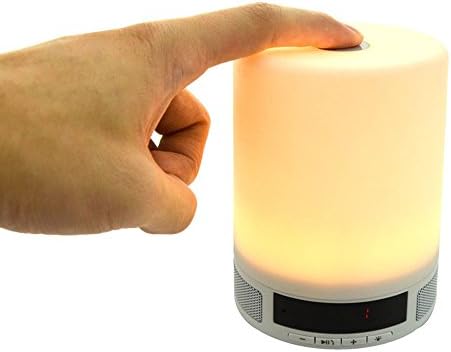 ActionFly Wireless Portable Bluetooth 3.0 Speaker LED Night Light Bedside Lamp, Built-in Mic,Alarm Clock Time Display+Hands-free+Music playing+TF Card Funtion (Square Shape)