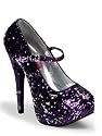 Purple Sequin Platform High Heel Pump - 12