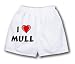 White Boxer Short with I Love Mull