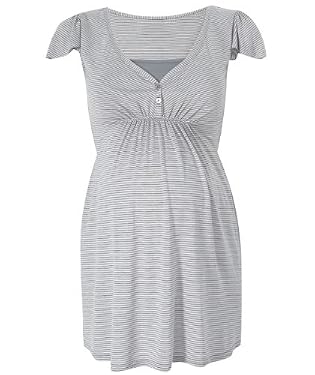 Maternity Button Front Stripe Nursing Top