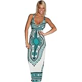 Alki'i African Print Casual Evening Party Cocktail Long Maxi Dress