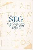 Supplementum Epigraphicum Graecum Volume Xxxix (1989)