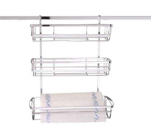 Wenko 2810100 K&uuml;chenrollenhalter Basic 3 in 1 - Zubeh&ouml;r f&uuml;r Super-Loc- oder Power-Loc-Aufh&auml;ngeleiste, Chrom, 36 x 44 x 19 cm