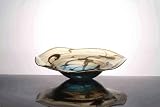 Curved Decorative Fruit Plate Made of Colored Glass by H-M Shop