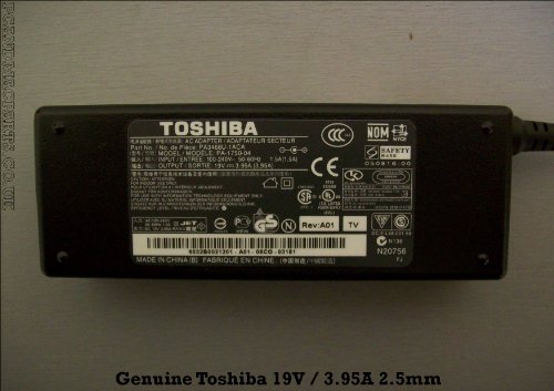 GENUINE Toshiba 19V - 3.95A Original Laptop Adapter / Charger - Includes UK Power Cord - PA-3715E-1AC3 PA-3468U-1ACA PA3468E-1AC3 PA-1750-29 PA-1750-04 PA-1750-09