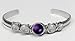 Sterling Silver Hand Made Cuff with Genuine title=