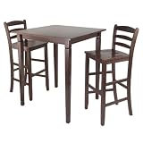 Winsome Kingsgate High/Pub Dining Table with Ladder Back High Chair, 3-Piece (Misc.)