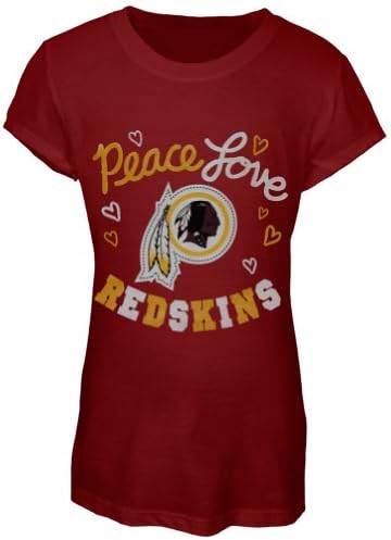 Washington Redskins - Peace Love Girls Juvy T-Shirt - Juvy 6/7 Maroon