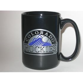 COLORADO ROCKIES 15 oz. Ceramic COFFEE MUG with Pewter Team Logo by Great American
