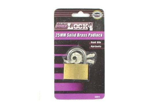 Bulk Pack of 96 - 25MM Solid brass padlock (Each) By Bulk Buys