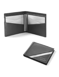 Genuine Audi Leather and Stainless Steel Wallet with RFID Blocking Technology