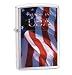 Zippo 24797 American Flag Design Lighter - Brushed Chrome