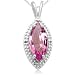 10k White Gold Marquise Pink Sapphire and Diamond Pendant