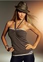 LAURA SCOTT - 2er PACK TOPS NECKHOLDER - KHAKI/WEIß - Gr. 46