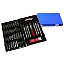 TCP Global&reg; Deluxe Cutting Knife SET with Case Similar to Exacto - 56 Piece Precision Hobby Knife Set