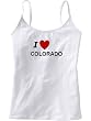 I LOVE COLORADO - State Series - White Women's / Girls Camisole (Girlie / Babydoll)