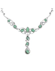Jewelry: Relios Sterling Silver Chrysoprase Statement Necklace Choker - Relios