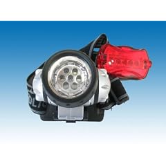 Stirnlampe mit 7 LED's mit abnehmbarem R�cklicht