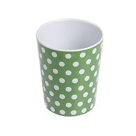 Set of 4 Melamine Polka Dot Beakers/Cups - GREEN