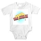 Onesie with resting, lion, cat, yellow, branch