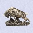 Charging buffalo statue home garden sculpture New