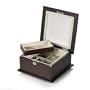 Wallace Dark Walnut Sq Jewel Box w/beveled lid and tray