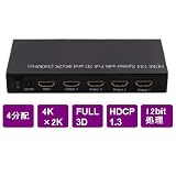 4Kテレビ+3D対応ハイビジョンHDMI　4分配器【HSP0104-3D】 普通のフルハイビジョンにももちろん対応