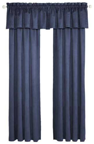 Lightcatcher Suede Solid 54-inch-by-63-inch Single Panel Blackout Thermal, Bright Navy