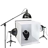 compact-monopod Sharpics 24 Tabletop Photo Studio Light Tent with Compact Studio Lights, Clamp-on Boom Light, Tabletop Monopod and 30W Daylight Fluorescent Bulbs DTS-350