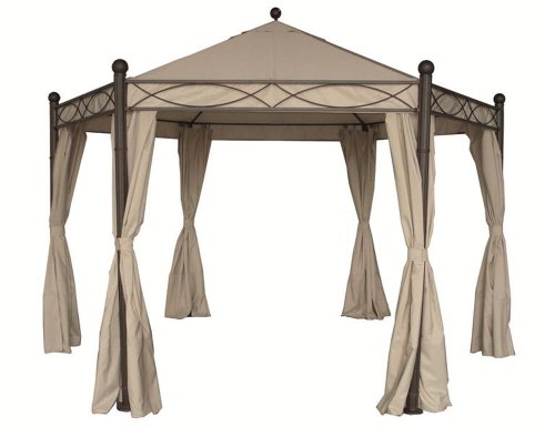 Siena Garden 577524 Pavillon Kenia II, Dach u. Seitenteile, L 200 x 6 Seiten x H 295  &Oslash;385, natur
