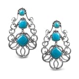 Carolyn Pollack Sterling Silver Turquoise Elegance Chandelier Earrings