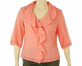 Jones New York Ruffle Linen Blouse