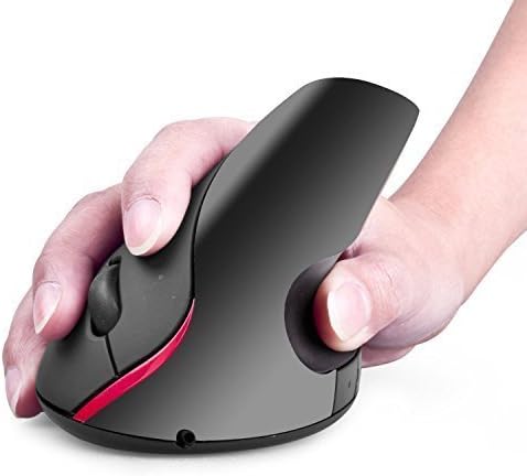 Mccool 2.4G Wireless Bluetooth Vertical Ergonomic Optical Mouse Ergonomic Design w/ 5 Buttons + Built-in Lithium-ion Rechargeable Battery + 1200 DPI Compatible Windows XP 7 8 NT XP Vista Mac