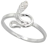 Sterling Silver Diamond Cut Snake Ring