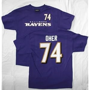 Michael Oher Baltimore Ravens Game Gear Jersey Name And Number Purple Youth T-Shirt