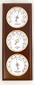 Analog Wall Mounted Weather Station. Mahogany Wood Finish
