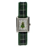 Green Plaid Christmas Tree Watch- CLEARANCE- FINAL SALE