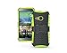 ElBolt 3 in 1 Hard Grenade Stand Gel Case with Stylus Pen and Screen Protector for HTC One Mini 2 / HTC One Remix / HTC M8 Mini - Neon Green