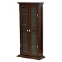 Winsome Wood CD/DVD Cabinet with Glass Doors, Antique Walnut