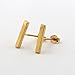 14k Yellow Gold Thick Bar Stud Earrings