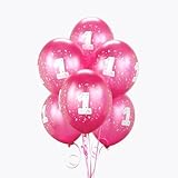 Magenta #1 Latex Balloons (6 count) Infant