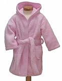 Girls White Shawl Collar Cotton Bath Robe with Butterfly Applique